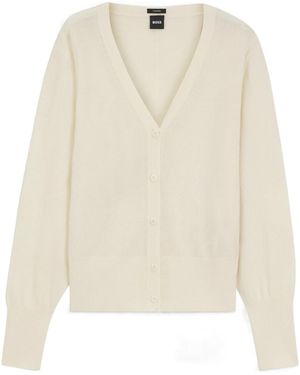BOSS Long-Sleeved Cardigan - White