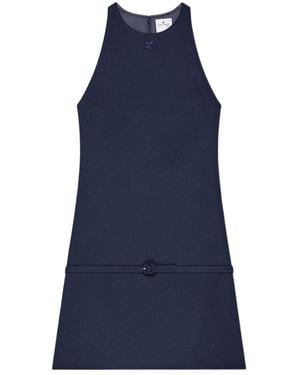 Courreges Belted A-Line Mini Dress - Blue