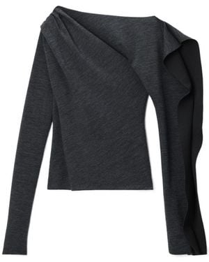 Alexander Wang Asymmetric Drape Long Sleeve Top - Blue