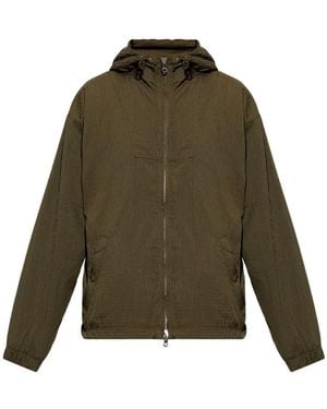 DIESEL Logo-Jacquard Zip-Up Drawstring Jacket - Green