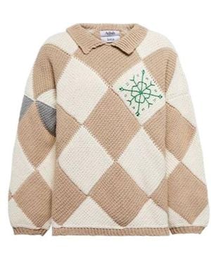 Adish Jacquard Cotton Jumper - Natural