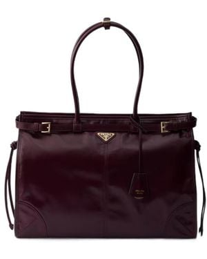 Prada Bonnie Extra-Large Leather Bag - Red