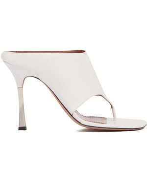 Paris Texas Flip Flop Heeled Mules - White
