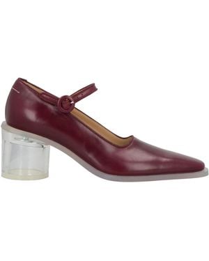 MM6 by Maison Margiela Mary Jane Leather Shoes - Purple