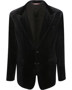 Canali Velvet Notch Lapel Jacket - Black
