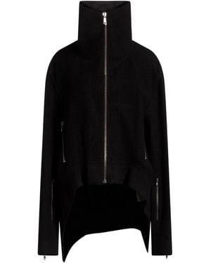 Rick Owens Minimalist Wool Zip-Up Jacket - Black