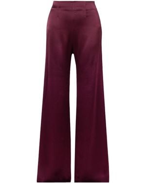 Galvan London Satin Wide-Leg Trousers - Red