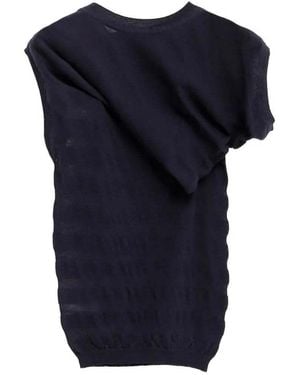 Paloma Wool Raven Asymmetric Draped Top - Blue