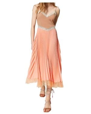 Twinset X Myfo Pleated Dress - Pink