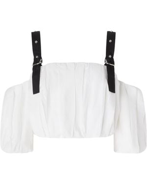 Pinko Sleeveless Cropped Top - White