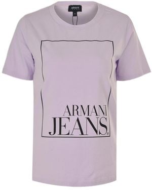 Armani Jeans Logo Printed T-Shirt - Purple