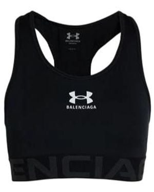 Balenciaga Solid-Colored Racerback Cropped Sports Tank - Black