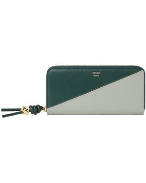 Fendi And Sienna Leather Wallet - Green