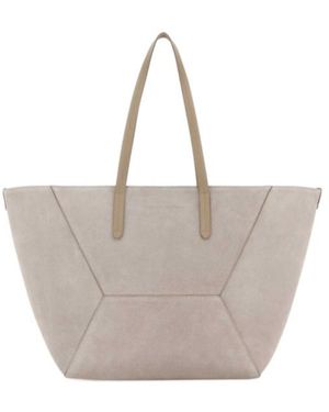 Brunello Cucinelli Paneled Tote Bag - Gray