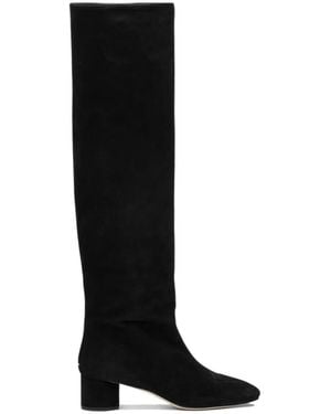 Aeyde 55Mm Willa Suede Block-Heel Boots - Black