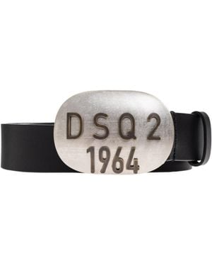 DSquared² Vintage Leather Belt - White