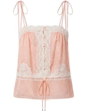 Chloé Chloé Lace-Trimmed Tank Top - Pink