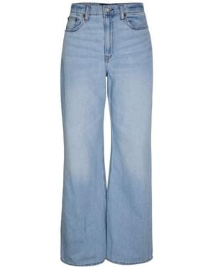 Polo Ralph Lauren Wide-Leg Faded Denim Trousers - Blue