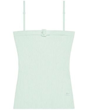 Courreges Courrges Buckle Rib Knit Top - Green