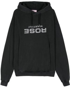 Martine Rose Logo-Print Hoodie - Black
