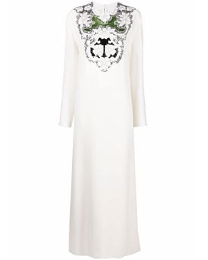 Valentino Sequin-Embellished Long Dress - White