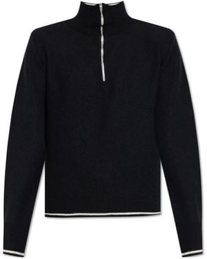 Maison Margiela High-Neck Front-Zip Sweater - Blue