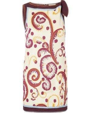 ALÉMAIS Wilson Paisley-Print Bow-Detail Mini Dress - White