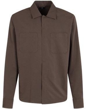 Herno Seer-Crease Shirt - Brown