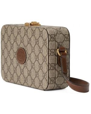 Gucci Gg Supreme Canvas Messenger Bag - Brown