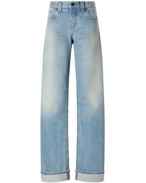 KHAITE Mid-Waist Wide-Leg Jeans - Blue