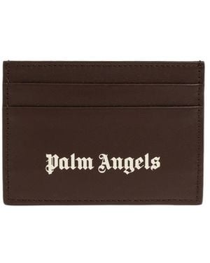 Palm Angels Logo Card Holder - Brown