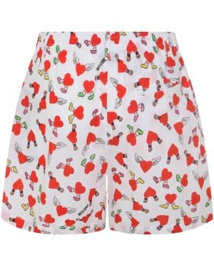 Moschino Graphic-Printed Shorts - Red