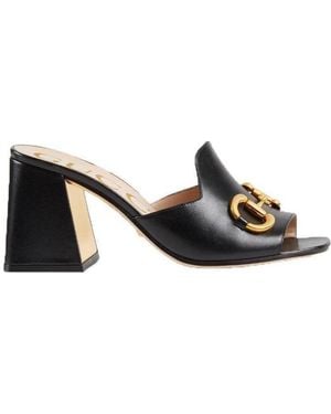 Gucci Horsebit Slide Sandals - Black