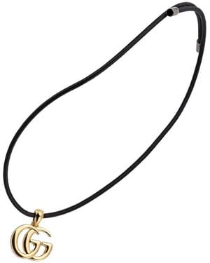 Gucci Gg Marmont Magnetic Cord Necklace - Metallic