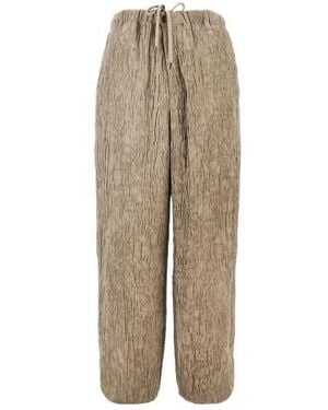 Emporio Armani Drawstring Casual Trousers - Natural
