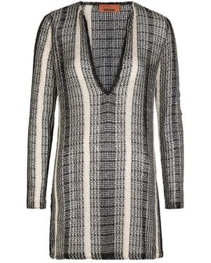 Missoni Striped Sheer Beach Dress - Gray