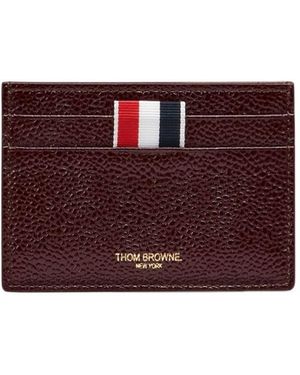 Thom Browne 4-Bar Striped Card Holder - Red