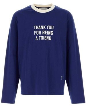 Ami Paris Long-Sleeved Crewneck T-Shirt - Blue