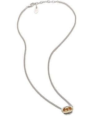 Gucci Interlocking Pendant Chain Necklace - White