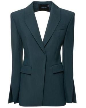 Mugler Backless Suit Coat - Blue