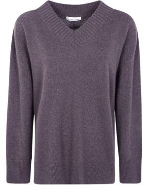 Liviana Conti V-Neck Jumper - Purple