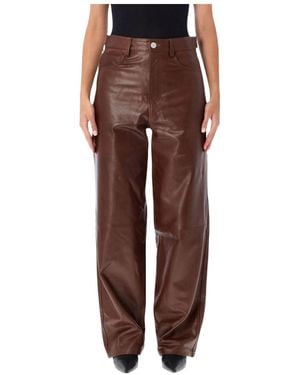 Rohe Wide-Leg Leather Pants - Red