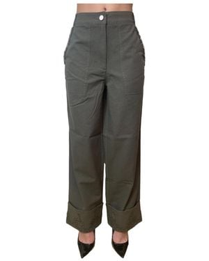 Liu Jo Embellished Wide-Leg Trousers - Grey
