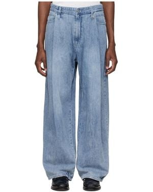 WOOYOUNGMI Faded Non-Stretch Jeans - Blue
