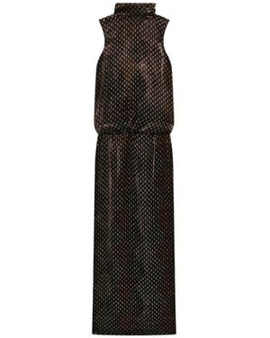 【DRIES VAN NOTEN】パネルクレープデシンミディドレス DRIES VAN NOTEN クレープ タートルネック ミディ丈ワンピース