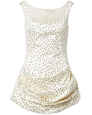 Magda Butrym Polka-Dot Ruched Cotton Minidress - Natural