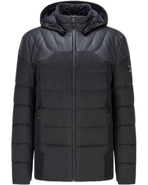 BOSS A Cotton-Padded Suit With A Hooded Jacket - Blue