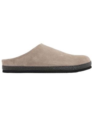 Brunello Cucinelli Round-Toe Mules - Brown