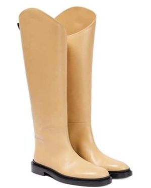 Jil Sander Leather Over-The-Knee Boots - White