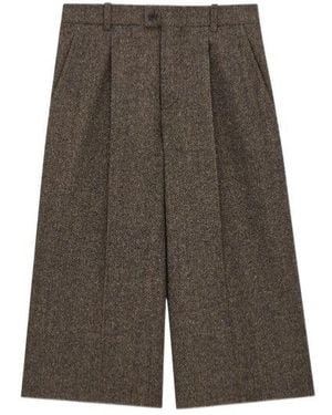 Saint Laurent Mid-Rise Tailored Culottes - Grey